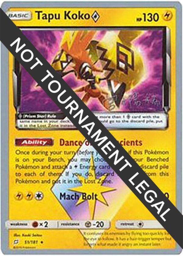 Tapu Koko Prism Star 2019 (Haruki Miyamoto) 51/181 Normal World Championship Decks Tapu Koko Prism Star 2019 (Haruki Miyamoto) 51/181 Normal World Championship Decks