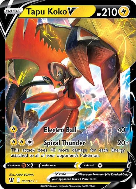 Tapu Koko V 050/163 Holofoil SWSH05: Battle Styles