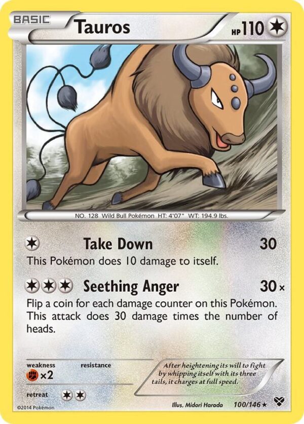 Tauros 100/146 Normal XY Base Set Tauros 100/146 Normal XY Base Set