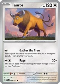 Tauros | 128/165 | Reverse Holofoil | SV: Scarlet & Violet 151