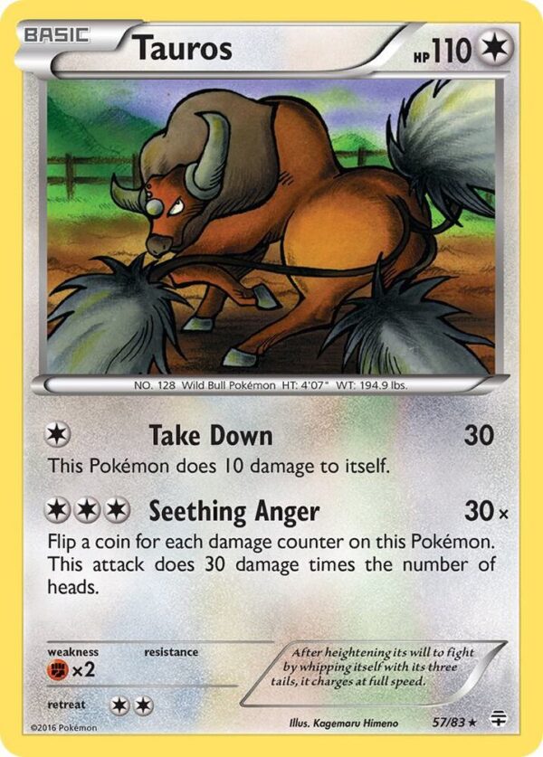 Tauros 57/83 Reverse Holofoil Generations