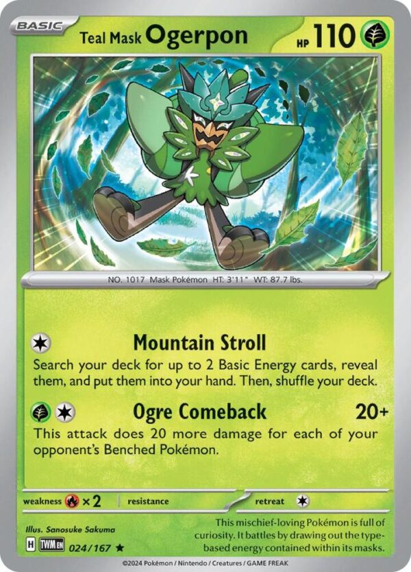 Teal Mask Ogerpon 024/167 Holofoil SV06: Twilight Masquerade