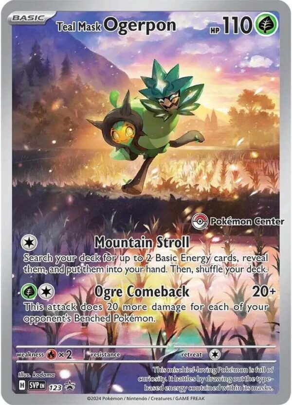 Teal Mask Ogerpon 123 (Pokemon Center Exclusive) Holofoil SV: Scarlet & Violet Promo Cards