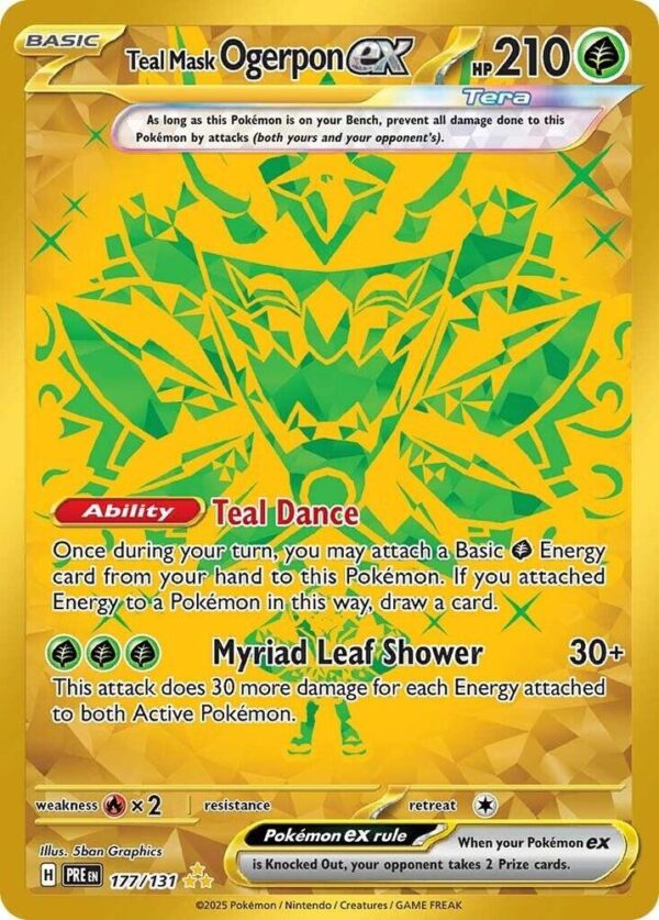 Teal Mask Ogerpon ex 177/131 Holofoil SV: Prismatic Evolutions Teal Mask Ogerpon ex 177/131 Holofoil SV: Prismatic Evolutions