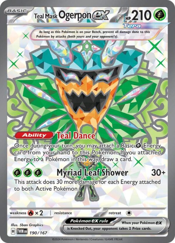 Teal Mask Ogerpon ex 190/167 Holofoil SV06: Twilight Masquerade