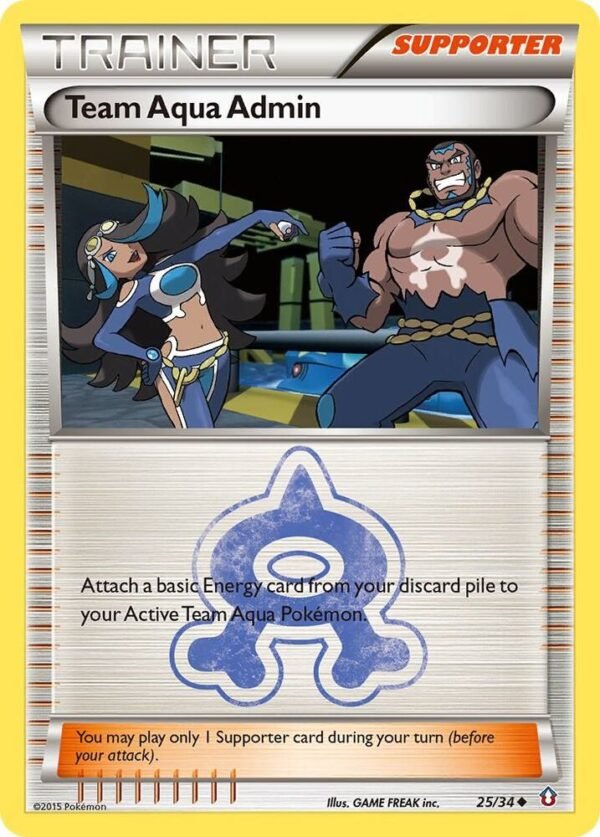 Team Aqua Admin 25/34 Reverse Holofoil Double Crisis