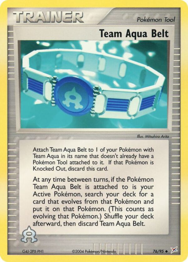 Team Aqua Belt 76/95 Reverse Holofoil Team Magma vs Team Aqua