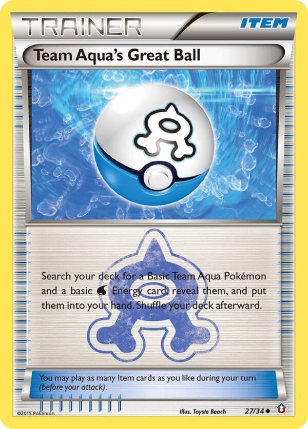 Team Aqua’s Great Ball 27/34 Reverse Holofoil Double Crisis Team Aqua’s Great Ball 27/34 Reverse Holofoil Double Crisis