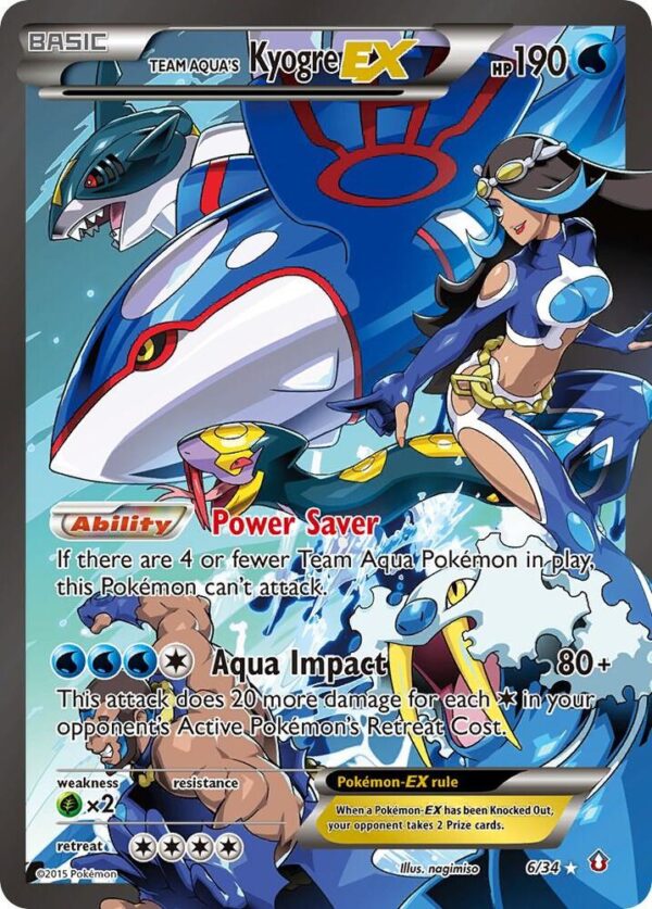 Team Aqua’s Kyogre EX 6/34 Holofoil Double Crisis Team Aqua’s Kyogre EX 6/34 Holofoil Double Crisis