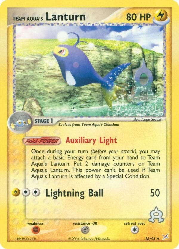 Team Aqua’s Lanturn 28/95 Normal Team Magma vs Team Aqua Team Aqua’s Lanturn 28/95 Normal Team Magma vs Team Aqua