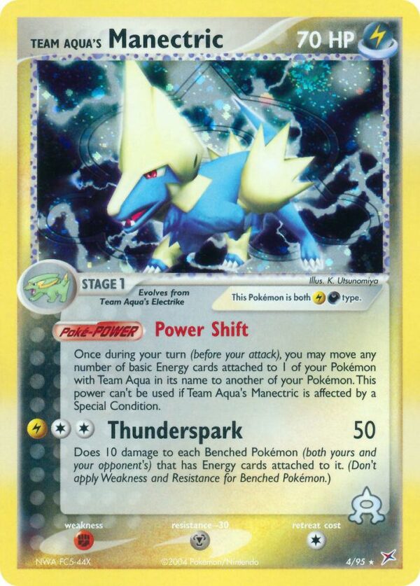 Team Aqua’s Manectric 4/95 Holofoil Team Magma vs Team Aqua