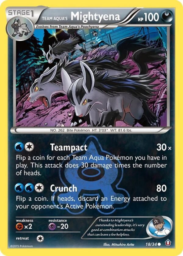Team Aqua’s Mightyena 18/34 Reverse Holofoil Double Crisis Team Aqua’s Mightyena 18/34 Reverse Holofoil Double Crisis