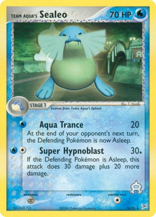 Team Aqua’s Sealeo 16/95 Reverse Holofoil Team Magma vs Team Aqua