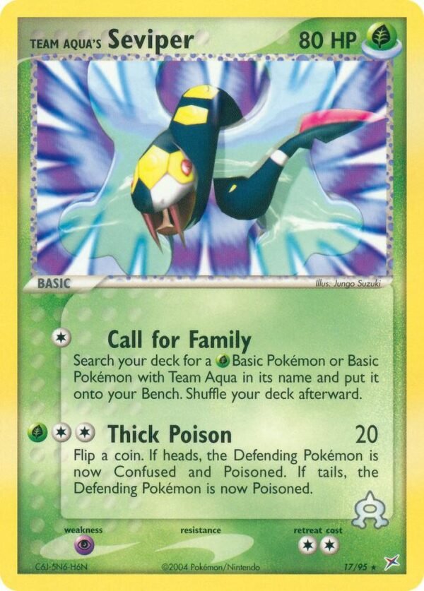 Team Aqua’s Seviper 17/95 Reverse Holofoil Team Magma vs Team Aqua Team Aqua’s Seviper 17/95 Reverse Holofoil Team Magma vs Team Aqua