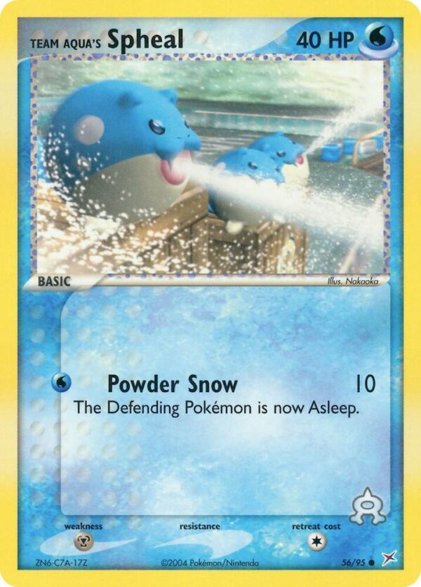 Team Aqua’s Spheal 56/95 Reverse Holofoil Team Magma vs Team Aqua