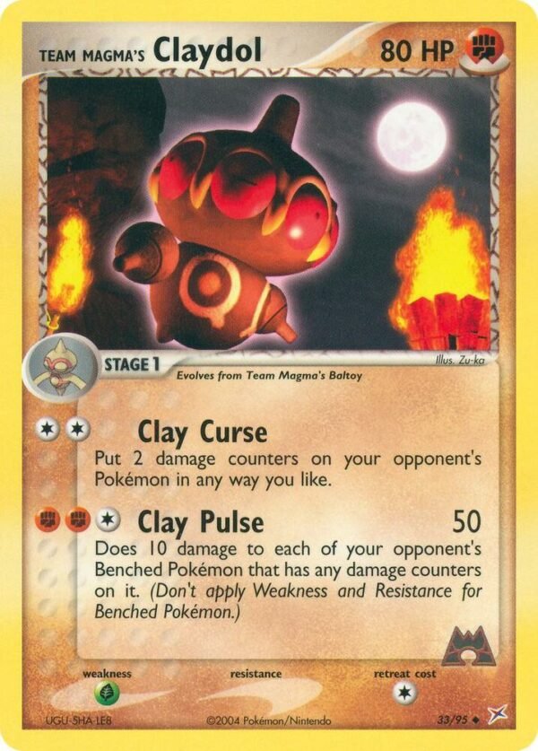 Team Magma’s Claydol 33/95 Reverse Holofoil Team Magma vs Team Aqua Team Magma’s Claydol 33/95 Reverse Holofoil Team Magma vs Team Aqua
