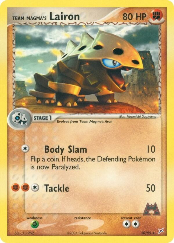 Team Magma’s Lairon 20/95 Reverse Holofoil Team Magma vs Team Aqua