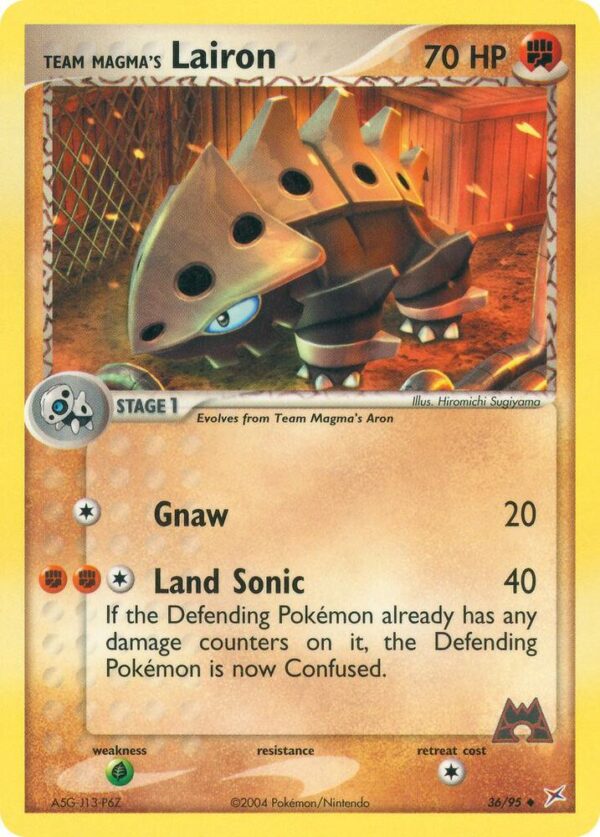 Team Magma’s Lairon 36/95 Reverse Holofoil Team Magma vs Team Aqua Team Magma’s Lairon 36/95 Reverse Holofoil Team Magma vs Team Aqua