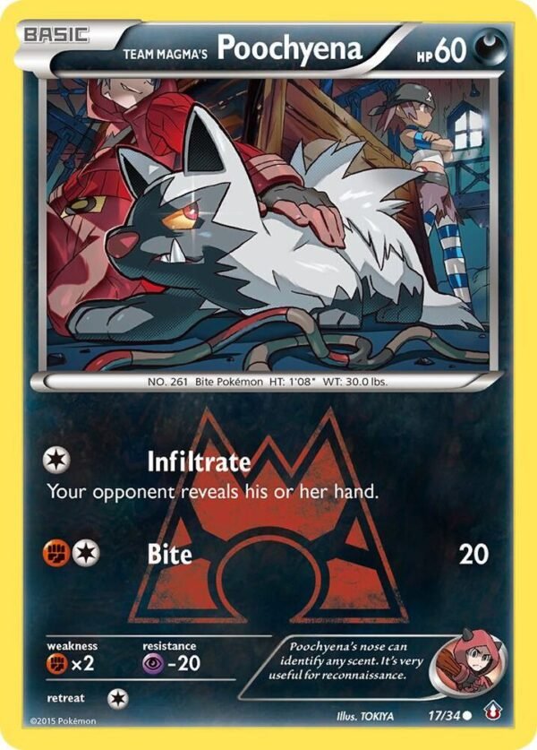 Team Magma’s Poochyena 17/34 Reverse Holofoil Double Crisis