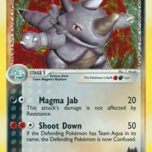 Team Magma’s Rhydon 11/95 Reverse Holofoil Team Magma vs Team Aqua
