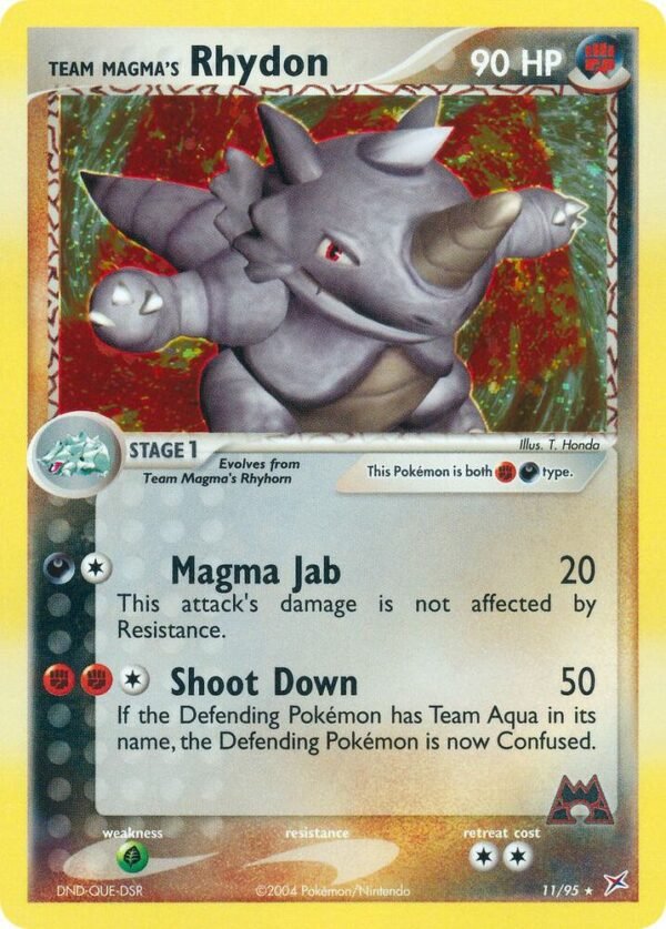 Team Magma’s Rhydon 11/95 Reverse Holofoil Team Magma vs Team Aqua Team Magma’s Rhydon 11/95 Reverse Holofoil Team Magma vs Team Aqua