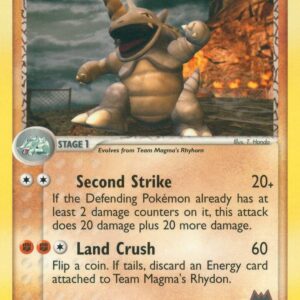 Team Magma’s Rhydon 22/95 Reverse Holofoil Team Magma vs Team Aqua