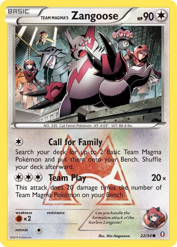 Team Magma’s Zangoose 22/34 Normal Double Crisis