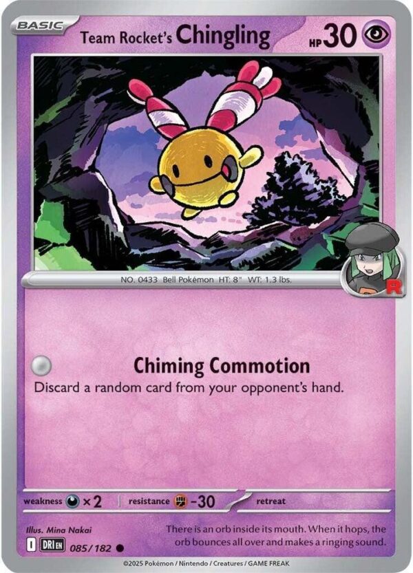Team Rocket’s Chingling 085/182 Reverse Holofoil SV10: Destined Rivals Team Rocket’s Chingling 085/182 Reverse Holofoil SV10: Destined Rivals