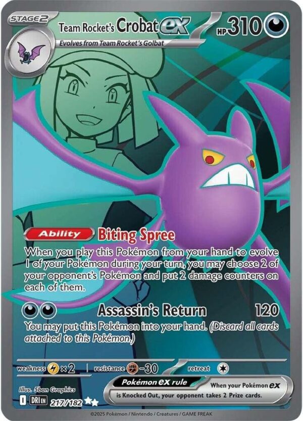 Team Rocket’s Crobat ex 217/182 Holofoil SV10: Destined Rivals