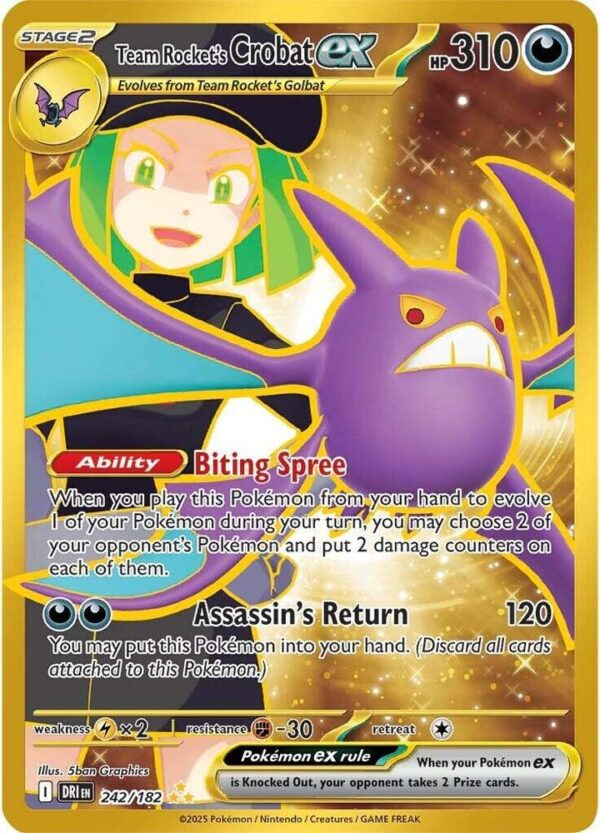 Team Rocket’s Crobat ex 242/182 Holofoil SV10: Destined Rivals