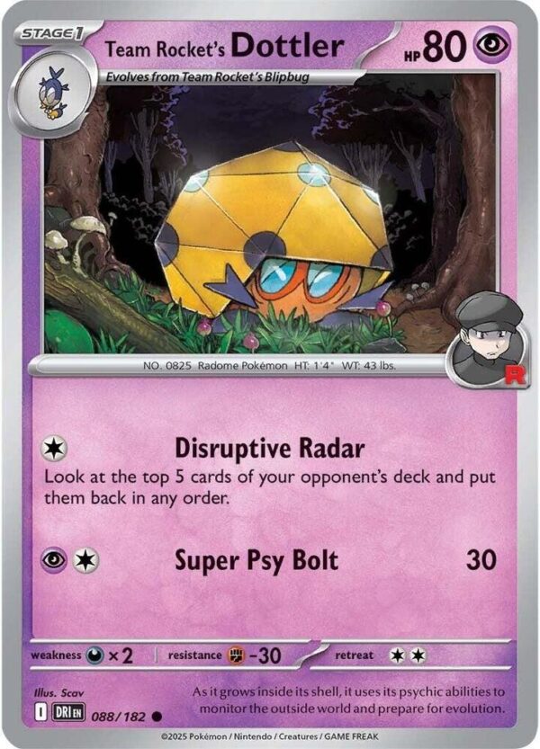 Team Rocket’s Dottler 088/182 Reverse Holofoil SV10: Destined Rivals