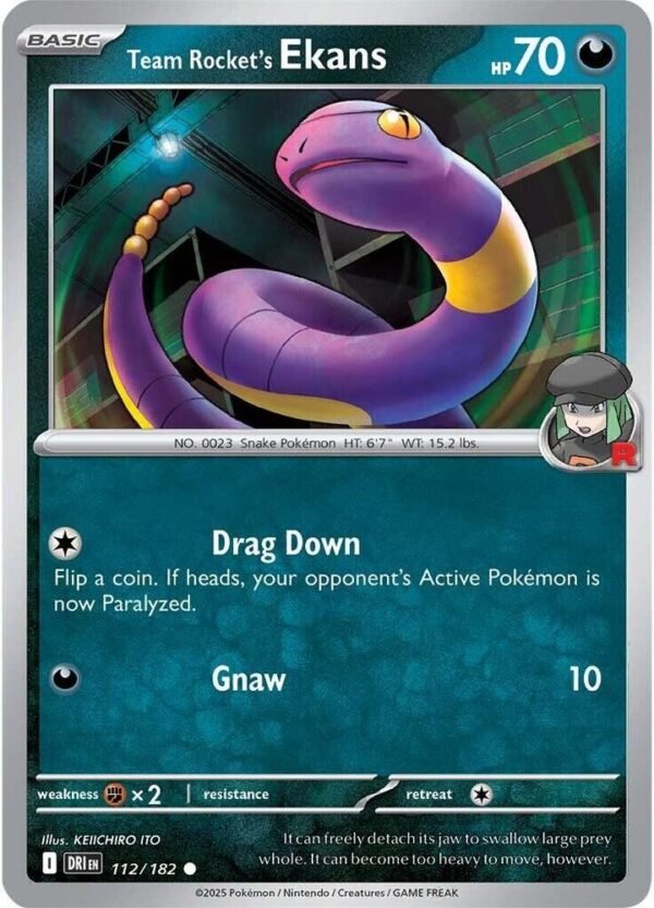 Team Rocket’s Ekans 112/182 Normal SV10: Destined Rivals