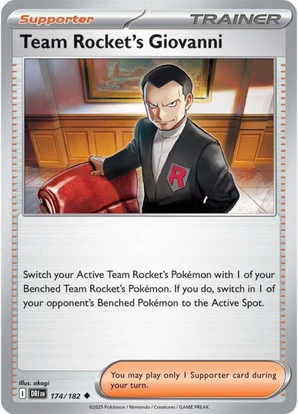 Team Rocket’s Giovanni 174/182 Reverse Holofoil SV10: Destined Rivals Team Rocket’s Giovanni 174/182 Reverse Holofoil SV10: Destined Rivals