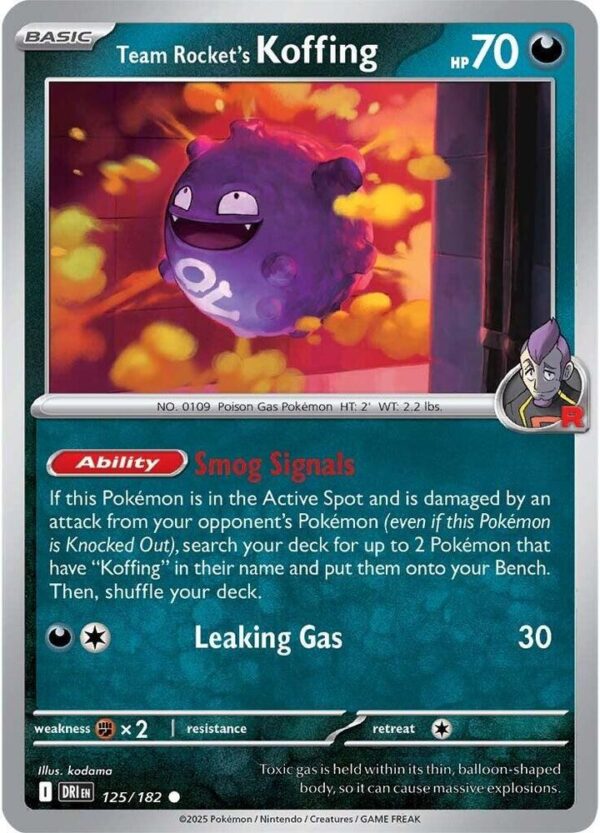 Team Rocket’s Koffing 125/182 Normal SV10: Destined Rivals Team Rocket’s Koffing 125/182 Normal SV10: Destined Rivals