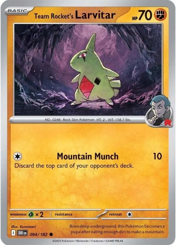 Team Rocket’s Larvitar 094/182 Normal SV10: Destined Rivals Team Rocket’s Larvitar 094/182 Normal SV10: Destined Rivals