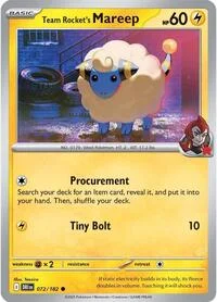 Team Rocket's Mareep | 072/182 | Normal | SV10: Destined Rivals