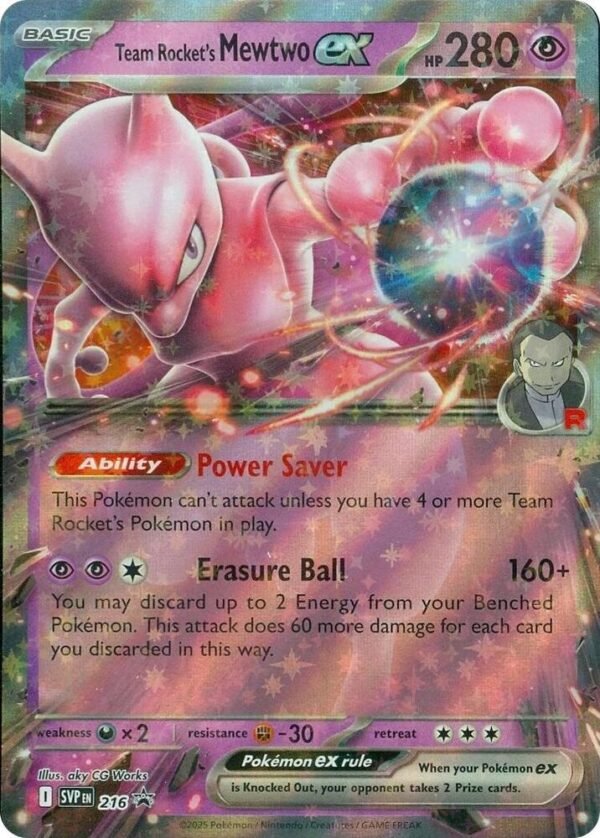 Team Rocket’s Mewtwo ex 216 Holofoil SV: Scarlet & Violet Promo Cards