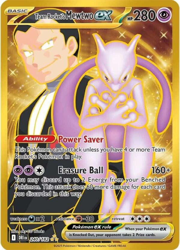 Team Rocket’s Mewtwo ex 240/182 Holofoil SV10: Destined Rivals