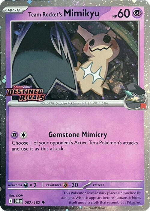 Team Rocket’s Mimikyu (Prerelease) 087/182 Holofoil Miscellaneous Cards & Products Team Rocket’s Mimikyu (Prerelease) 087/182 Holofoil Miscellaneous Cards & Products