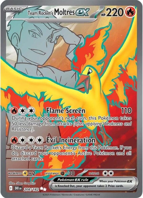 Team Rocket’s Moltres ex 208/182 Holofoil SV10: Destined Rivals Team Rocket’s Moltres ex 208/182 Holofoil SV10: Destined Rivals
