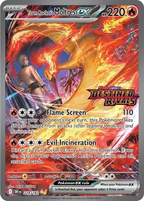 Team Rocket’s Moltres ex 229/182 (Destined Rivals Stamp) Holofoil Miscellaneous Cards & Products