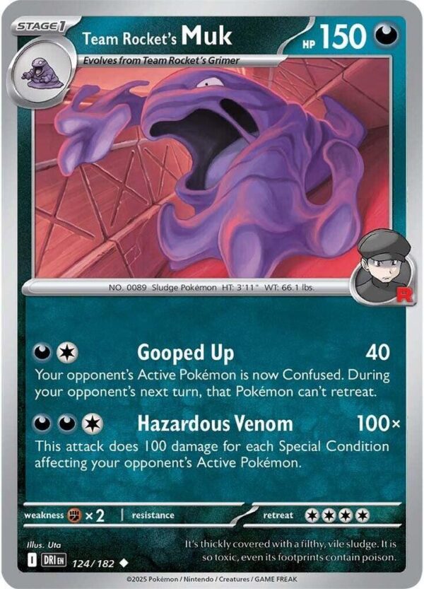 Team Rocket’s Muk 124/182 Reverse Holofoil SV10: Destined Rivals
