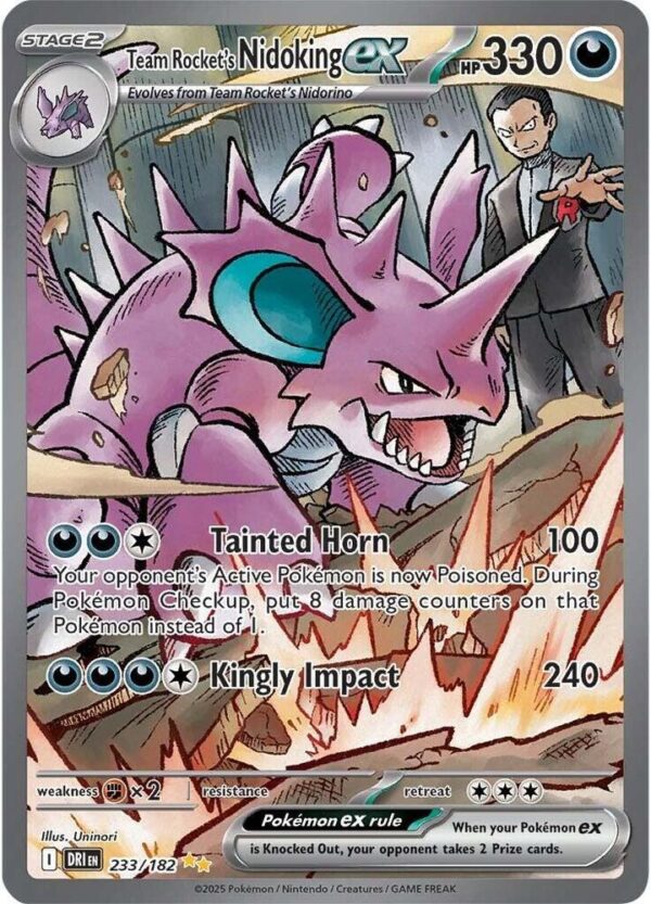 Team Rocket’s Nidoking ex 233/182 Holofoil SV10: Destined Rivals
