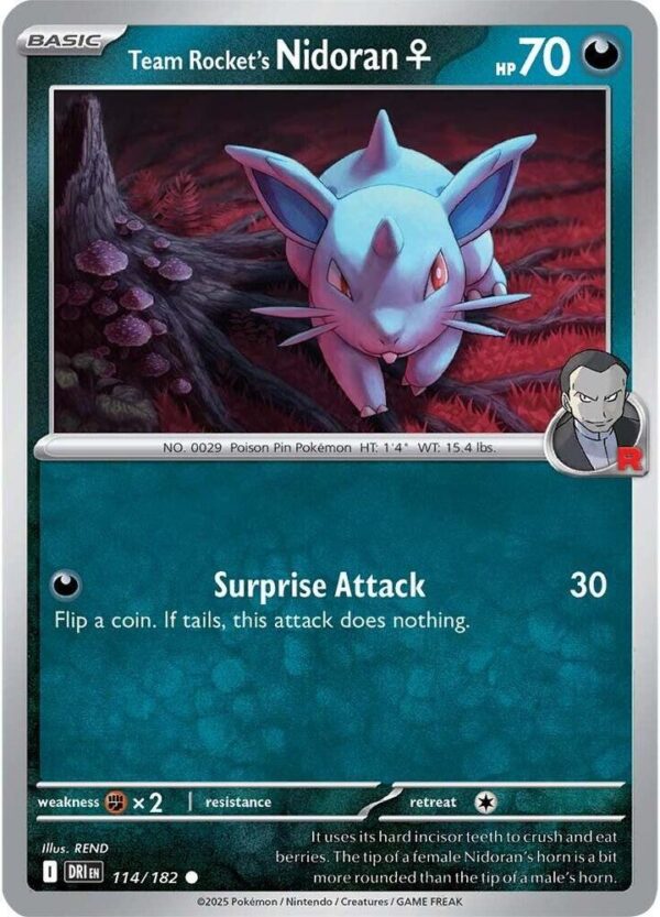 Team Rocket’s Nidoran F 114/182 Normal SV10: Destined Rivals