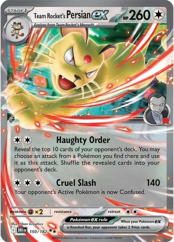 Team Rocket’s Persian ex 150/182 Holofoil SV10: Destined Rivals Team Rocket’s Persian ex 150/182 Holofoil SV10: Destined Rivals