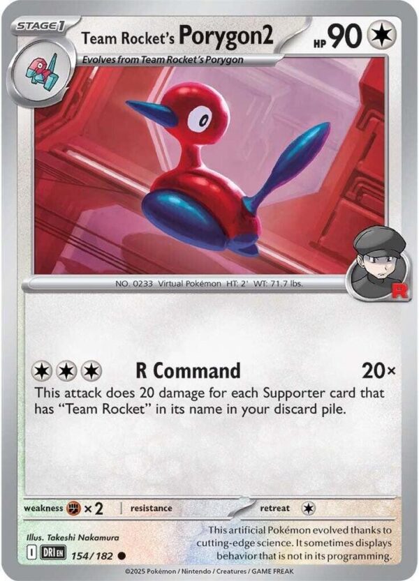 Team Rocket’s Porygon2 154/182 Reverse Holofoil SV10: Destined Rivals Team Rocket’s Porygon2 154/182 Reverse Holofoil SV10: Destined Rivals