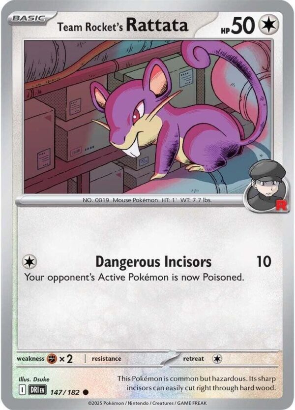 Team Rocket’s Rattata 147/182 Normal SV10: Destined Rivals
