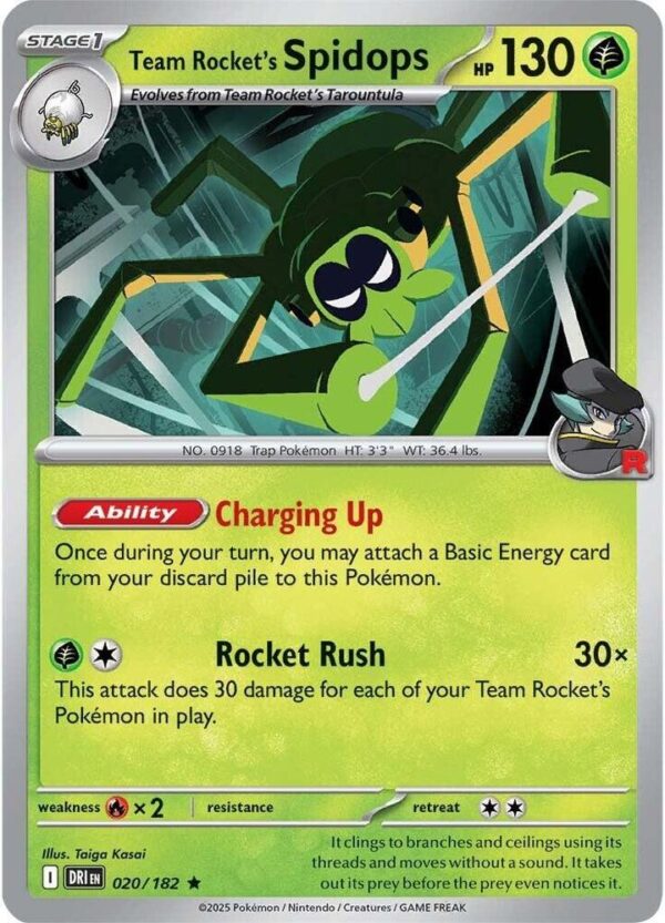 Team Rocket’s Spidops 020/182 Holofoil SV10: Destined Rivals Team Rocket’s Spidops 020/182 Holofoil SV10: Destined Rivals