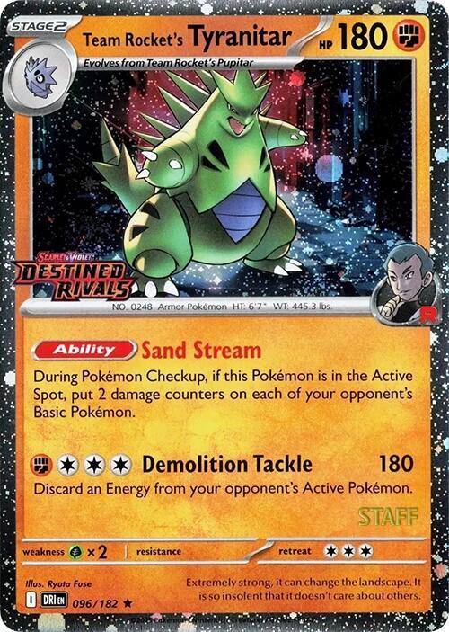 Team Rocket’s Tyranitar (Prerelease) [Staff] 096/182 Holofoil Miscellaneous Cards & Products