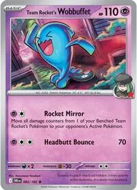 Team Rocket's Wobbuffet | 082/182 | Reverse Holofoil | SV10: Destined Rivals